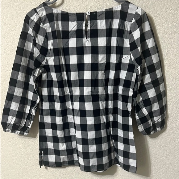 Talbots Black and White Checkered Women's Top - Picture 3 of 3